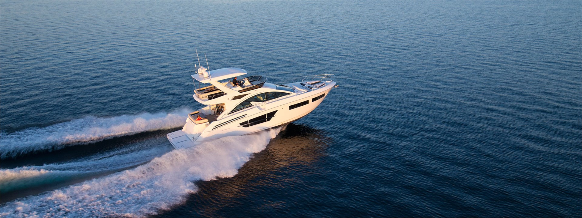 Water Shot of a Cruiser Yachts 60 Fly