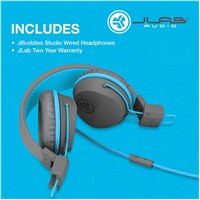 JLab Audio - JBuddies Studio Over Ear Headphones Kids - Blue/Grey