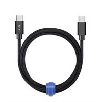 Blu Element - Braided Charge/Sync USB-C to USB-C Cable 10ft Black