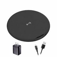 Blu Element - Saffiano Fast Wireless Charger Qi 15W with Qualcomm 3.0 Wall Charger Black