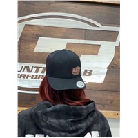 Curved Bill Black/Black w/ Small Leather Patch
