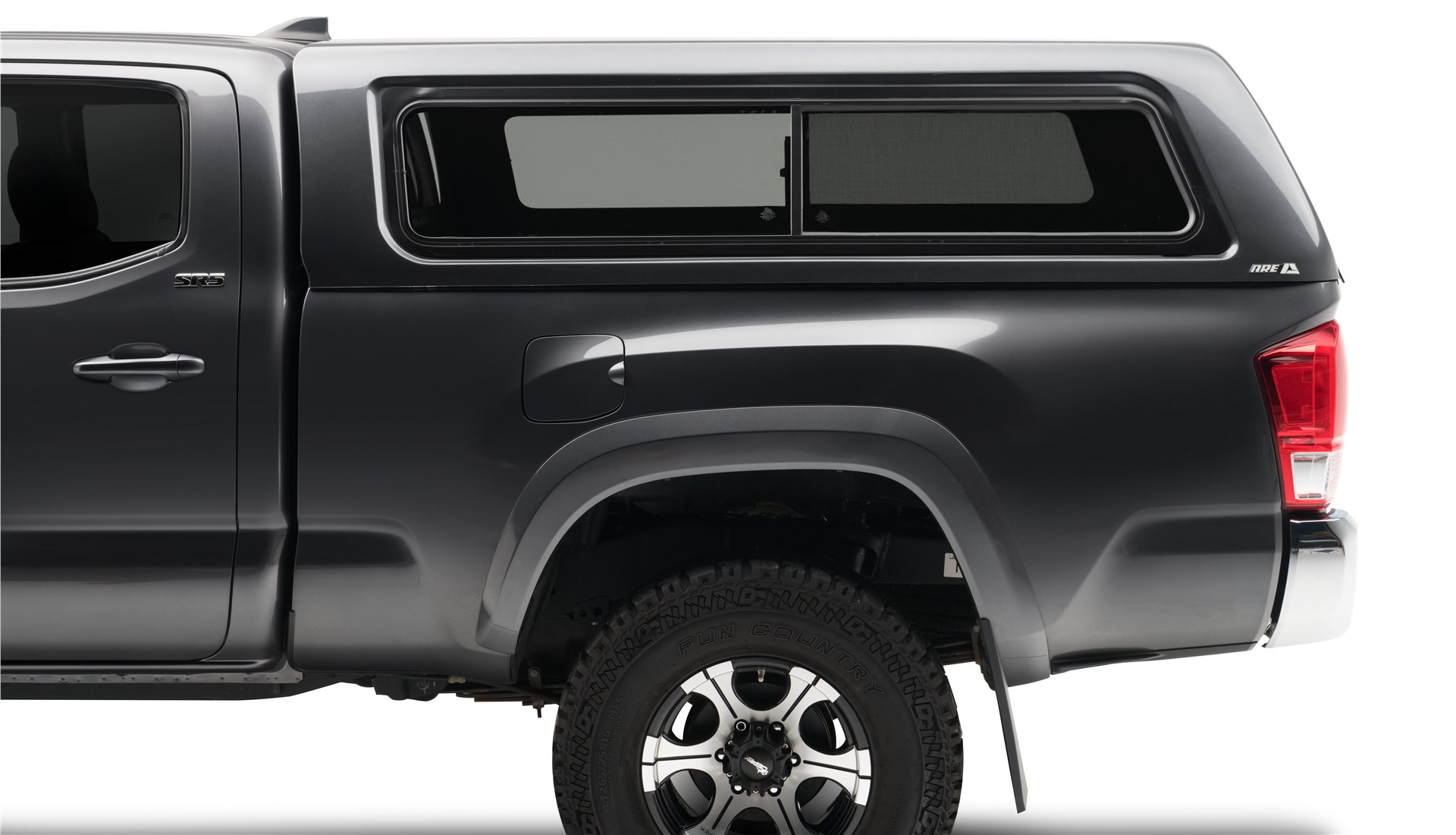 A.R.E. CX evolve camper shell on toyota tacoma side view