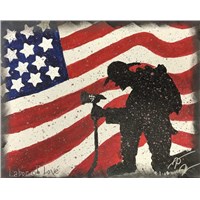 Firefighter Flag Painting
