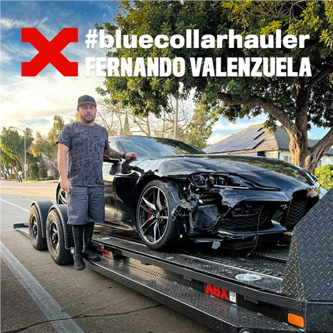 <span>BLUE COLLAR HAULER</span> Fernando Valenzuela with FTECH Towing & Transportation