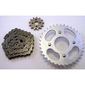 Caltric Drive Chain & Sprockets Kit Compatible with Suzuki Ds80 1980 1981 1982 1983 1984 1985 1986 1987-2003