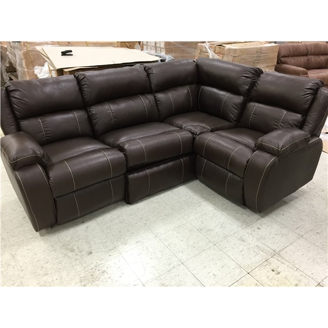 Chocolate J Lounge Theatre Seating With Two Recliners and Storage