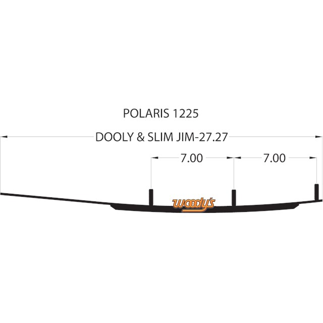 Woodys Slim Jim Dooly Wear Bar for Ski-Doo Models SS8-8250 8 Inch Carbide 