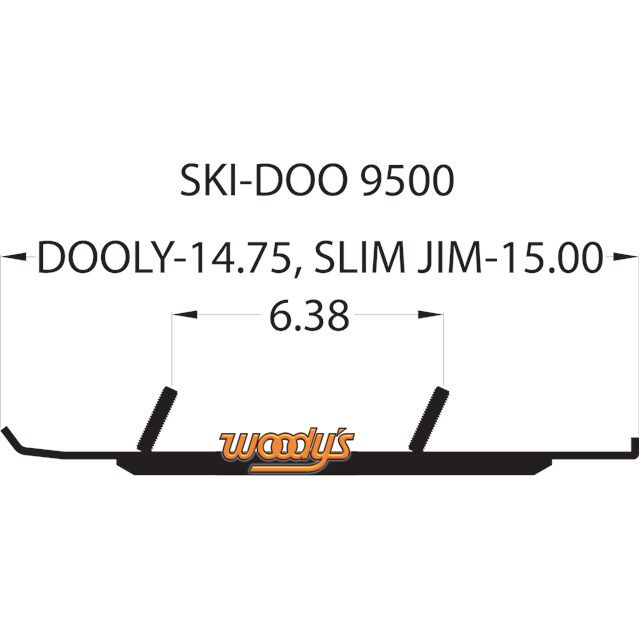 Woody/'s Dooly 4.0/" Carbide Runner Ski Doo MX Z X-RS 600 H.O 2007 SDI
