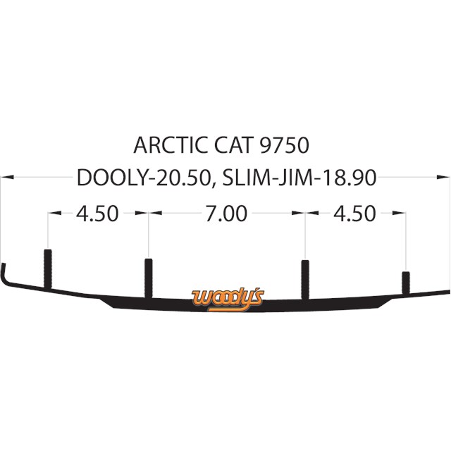 DA4-9750 4 Inch Dual Carbide Woodys Dooly Wear Bar for Arctic Cat Models 