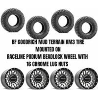 Raceline Podium Beadlock Black Grey Wheel / BF Goodrich KM3 Tire Kit