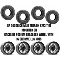 Raceline Podium Beadlock Black Grey Wheel / BF Goodrich KM3 Tire Kit